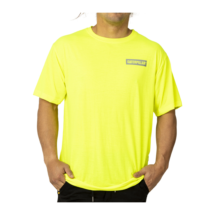 Caterpillar Men's Triton Block S/S T-Shirts Yellow CAT-71498